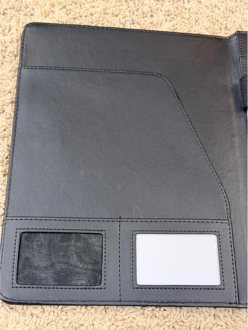 SIUE Cougars Black Faux Leather Portfolio Folder